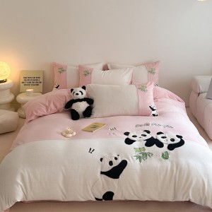 Milk velvet applique embroidery splicing craft four-piece set