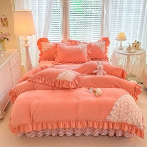 Exquisite workmanship and elegant exquisite milk velvet four-piece set