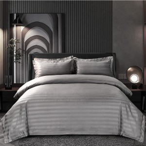 Hotel linen white satin high weight brushed jacquard hotel four-piece set