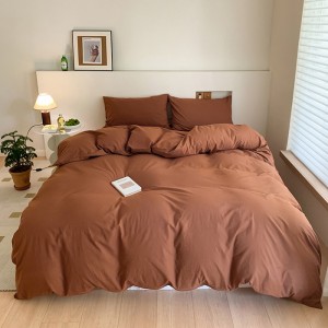 Exquisite pure cotton pure color washed cotton four-piece set