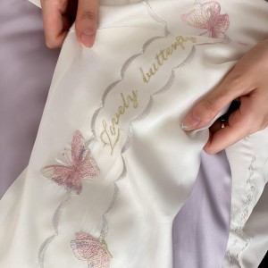Exquisite pillowcase soft pink 200*230cm lyocell quilt cover queen size hotel embroidery home textile bedding set manufacturer