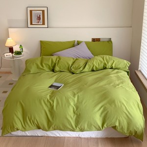 Exquisite pure cotton pure color washed cotton four-piece set