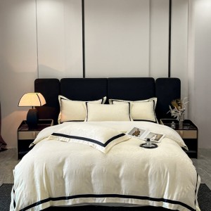 Light luxury Tencel jacquard washed silk wide-edge four-piece set