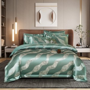 European-style light luxury high-precision yarn-dyed satin jacquard four-piece set