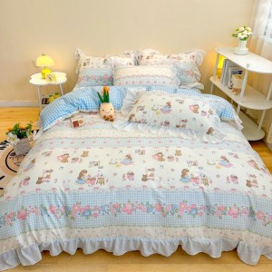 New 40-count pure cotton edge four-piece set New color-woven small