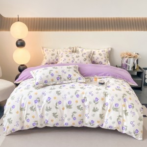 New 100% cotton air-jet thickened brushed four-piece set