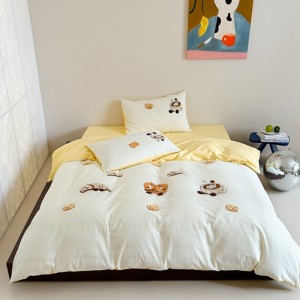 New pure cotton washed cotton cartoon towel embroidery four-piece suit