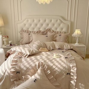 Korean Style Cotton Waffle Bow Four-Piece Set