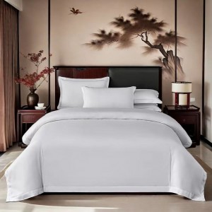 High-end new all-cotton pure cotton satin strip five-star hotel four-piece set