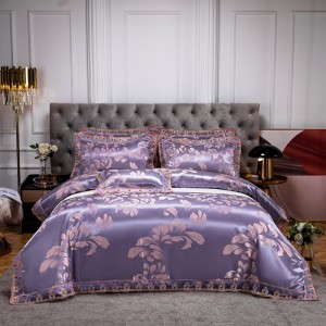 Lace-trimmed European-style satin jacquard four-piece set gift box