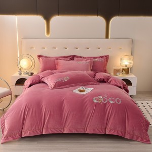Exquisite household embroidery baby velvet embroidery four-piece set