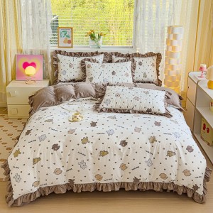 Skin-friendly Class A bubble cotton bed cover four-piece set