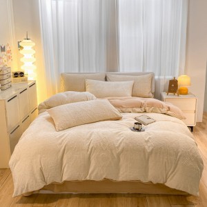 200G carved velvet milk velvet four-piece set
