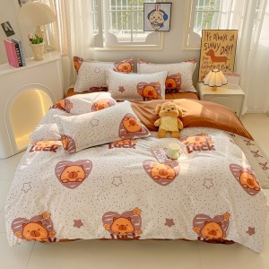 Household aloe vera cotton polyester active printing four-piece set