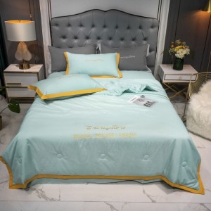 Spring and summer hot style washed cotton light luxury embroidery summer quilt four-piece set