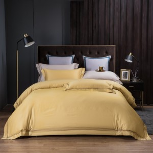 New hotel style pure cotton four-piece set, pure color, light luxury style four-piece set