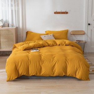 Household exquisite pure cotton knitted cotton printed and dyed solid color four-piece set