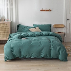 Household exquisite pure cotton knitted cotton printed and dyed solid color four-piece set