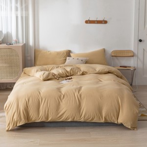 Household exquisite pure cotton knitted cotton printed and dyed solid color four-piece set