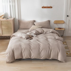 Household exquisite pure cotton knitted cotton printed and dyed solid color four-piece set