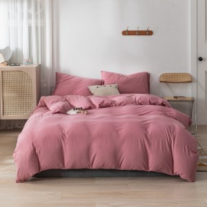 Household exquisite pure cotton knitted cotton printed and dyed solid color four-piece set