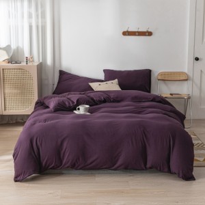 Household exquisite pure cotton knitted cotton printed and dyed solid color four-piece set