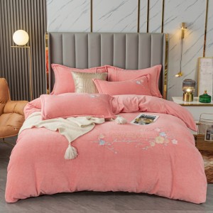 Pure cotton jet thickened brushed single quilt cover printed four-piece set
