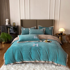 New baby velvet embossed embroidery four-piece set