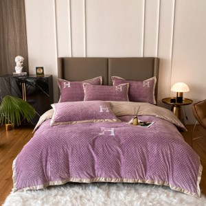 New baby velvet embossed embroidery four-piece set