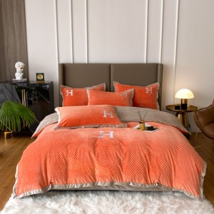 New baby velvet embossed embroidery four-piece set
