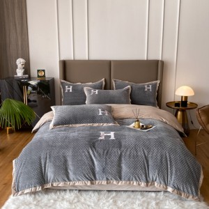 New baby velvet embossed embroidery four-piece set