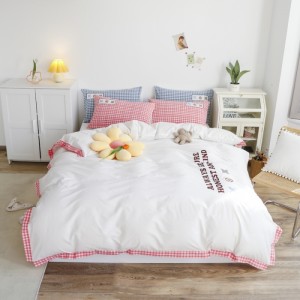 Pure cotton washed cotton embroidery craft printed four-piece set