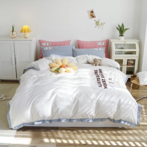 Pure cotton washed cotton embroidery craft printed four-piece set