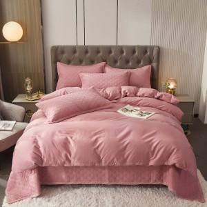 New pure color pure cotton bed cover pure cotton quilt cover single product pillowcase four-piece set