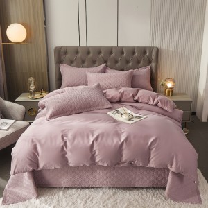 New pure color pure cotton bed cover pure cotton quilt cover single product pillowcase four-piece set
