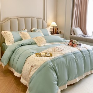 Pure cotton four-season spring and summer new 60s all-cotton embroidered four-piece set