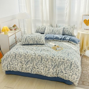 Hot-selling French-style double-layer cotton and linen washed four-piece set