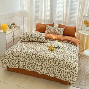 Hot-selling French-style double-layer cotton and linen washed four-piece set
