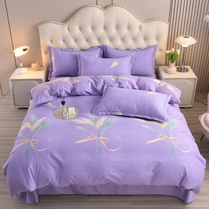 Thickened 100% cotton active brushed four-piece set, pure cotton three-piece set
