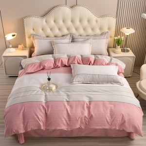 Thickened 100% cotton active brushed four-piece set, pure cotton three-piece set
