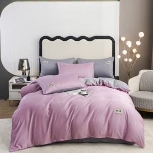 New exquisite washed silk solid color Polyester four-piece set