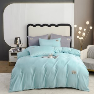 New exquisite washed silk solid color Polyester four-piece set