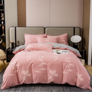 Cotton jet thickened brushed household printed four-piece set