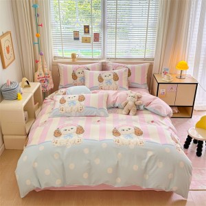 Printed fabric AB version double-sided 40s pure cotton four-piece set