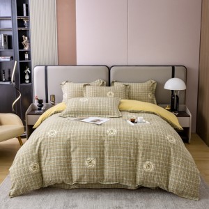 Cotton jet thickened brushed household printed four-piece set