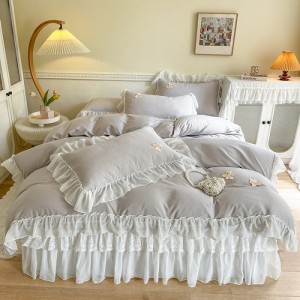 New pure cotton bed skirt for home use four-piece set