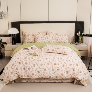 Cotton jet thickened brushed household printed four-piece set