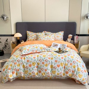 Printed 100% cotton ecological brushed four-piece set