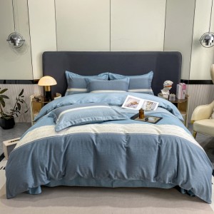Elegant 100% cotton eco-brushed four-piece home set