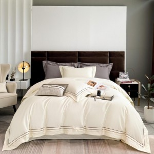 High-end gift box hotel style fine velvet 160-count pure cotton embroidered long-staple cotton four-piece set